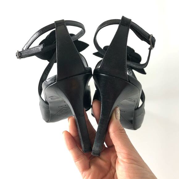 Chanel Retro Vintage CC Logo Camellia Slingback Ankle Strap Pointed Toe Pumps 40 - Picture 10 of 12